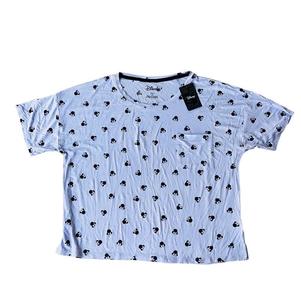 Disney Sleepwear Minnie Mouse Short Sleeve Top‎ Grey / Black Women's Large (L)